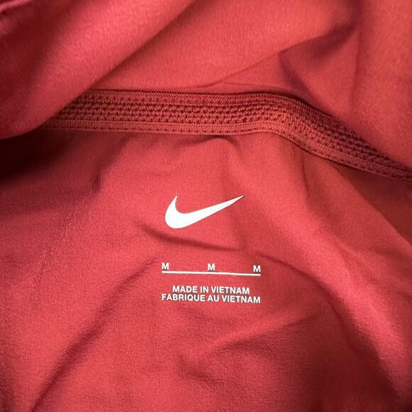 Nike Football Coaches Jacket Mens Medium Red 1/4 Zip Long Sleeve Hooded Pullover - Picture 6 of 11